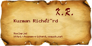 Kuzman Richárd névjegykártya